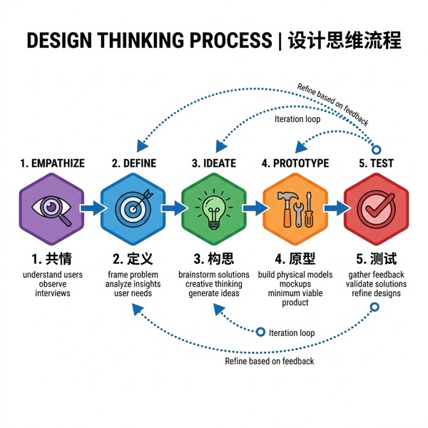 檔案:DT design thinking 5steps.png